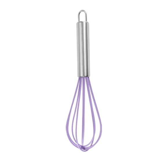 Stainless Steel Egg Beater, TOUMENY Manual Whipped Cream Stirrer Whisk Egg Beater, Handheld Mixer for Baking Sauces Coffee Smoothies Kitchen Tool, Purple