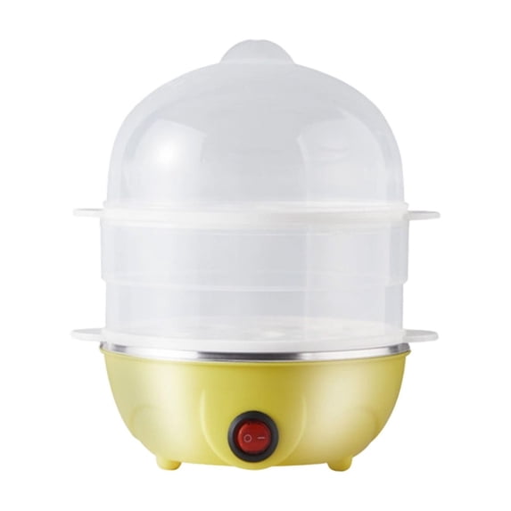 Stainless Steel Egg Cooker, Electric Double Layer Breakfast Maker for Soft or Hard Boiled Eggs, Compact, Efficient, Safe Operation for Home and Office Use