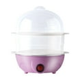 thumbnail image 1 of Stainless Steel Egg Cooker, Electric Double Layer Breakfast Maker for Soft or Hard Boiled Eggs, Compact, Efficient, Safe Operation for Home and Office Use, 1 of 6