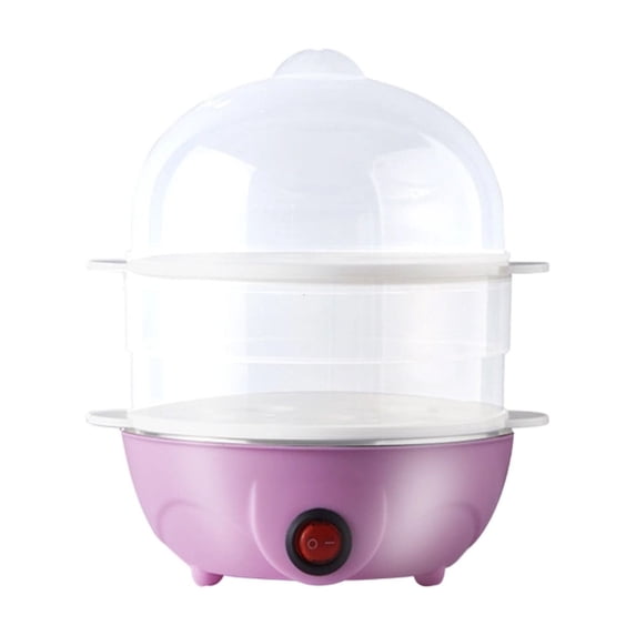 Stainless Steel Egg Cooker, Electric Double Layer Breakfast Maker for Soft or Hard Boiled Eggs, Compact, Efficient, Safe Operation for Home and Office Use
