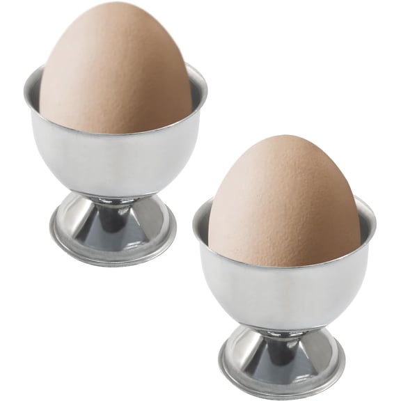 Stainless Steel Egg Cups - Soft & Hard Boiled Egg Holder Tray, Premium Kitchen Gadgets Tools with Durable Metal Base