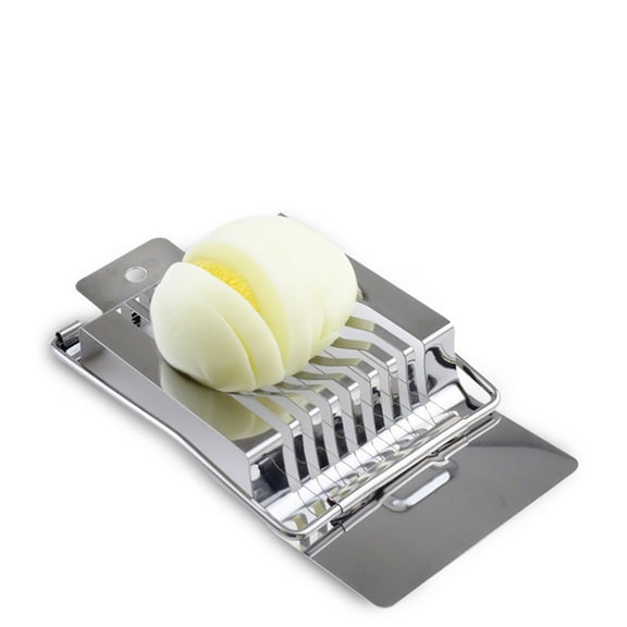 Stainless Steel Egg Cutter Kitchen Tool Slicing Hard Boiled Eggs Multi-Purpose Egg Splitter Utensil Cooking Food Preparation Salads Swiches Easy to Use Durable Metal Design Compact Size