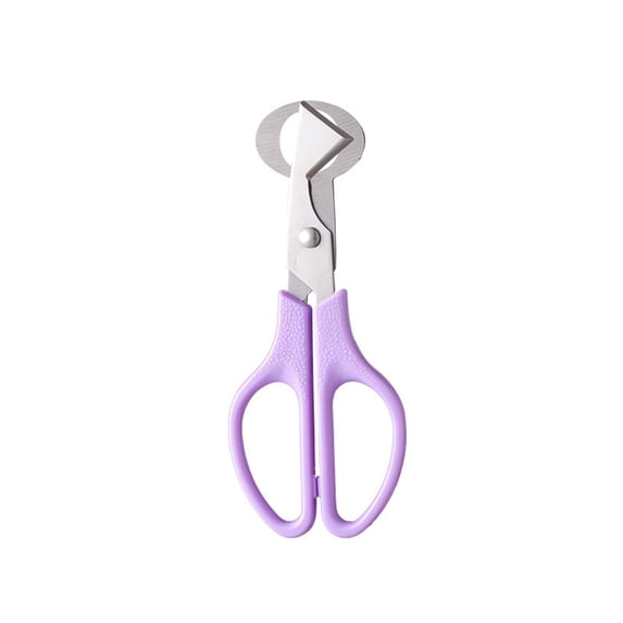Stainless Steel Egg Cutter Scissors Kitchen Tool, Stainless Steel Blades For Safe Cutting And Egg Preparation, Purple Handle For Easy Handling, Multipurpose Cooking Utensil For