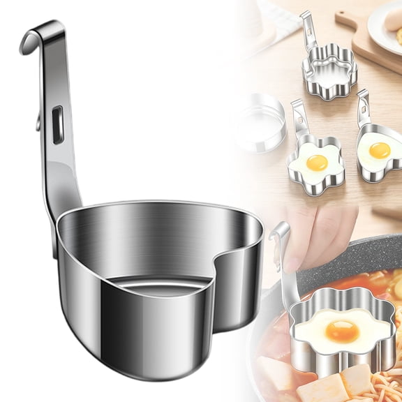 Stainless Steel Egg Molds, 1 Pack Silver Egg Ring Molds for Cooking and Griddle of Flapjack, Bread and Chocolate, #A