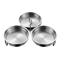 Stainless Steel Egg Poacher 3 Cup Poached Egg Cooker Egg Poacher Cups Egg Pan With Rack And Handle Round/Heart