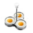 thumbnail image 1 of Stainless Steel Egg Poacher Cups with Nonstick Coating, Poached Egg Maker for Stovetop Microwave, Steamer Rack Included for Breakfast Cooking - Silver, 1 of 7