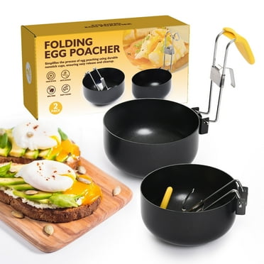 Stainless Steel Egg Poacher, Perfect Poached Egg Maker, Round Egg Cooker Rings For Breakfast Cooking Tool 2 Poached Egg Cups