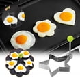 thumbnail image 1 of Stainless Steel Egg Ring, Shaped Pancake Mold with Foldable Heat-Resistant Handle, Non-Stick Breakfast Egg Cooker Rings for Griddle Omelet Sandwich and Home Cooking, 1 of 5