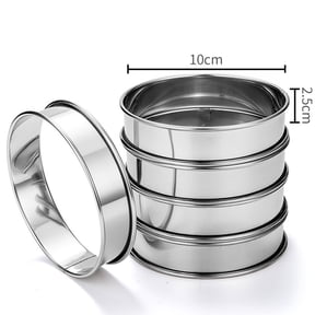 Stainless Steel Egg Rings 6-Pack, 4 Inch Round Egg Mold for Breakfast Sandwiches, Double-Rolled Edges, Non-Stick Friendly, Dishwasher Safe, Pancake Crumpet