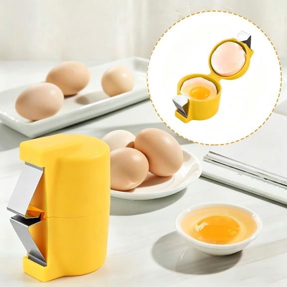 Stainless Steel Egg Shell Opener, Egg Cracker and Separator Tool for Natural and Hard Boiled Eggs, Handheld Kitchen Peeler for Easy Shell Removal