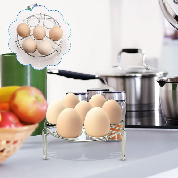 Stainless Steel Egg Steamer Rack - Stackable Egg Steamer Rack Trivet 7 Holes Pressure Cooker, Cooks 7 Eggs, Stackable Steaming Holders for Instant Pot Accessories