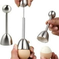 thumbnail image 1 of Stainless Steel Egg Topper for Soft and Hard Boiled Eggs – Easy Eggshell Cutter Breakfast Tool, 1 of 7