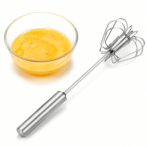 Stainless Steel Eggbeater, Egg Scrambler, Hand Mixer, Rotating Semi-Automatic Eggbeater, Allows You to Stir Easily Without Feeling Tired, Used for Making Cream of Egg Beater