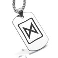 thumbnail image 1 of Stainless Steel Elder Futhark Degaz Rune Dog Tag Pendant Necklace, 1 of 3
