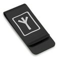 thumbnail image 1 of Stainless Steel Elder Futhark Elhaz Rune Classic Slim Money Clip Credit Card Holder, 1 of 2