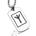 thumbnail image 1 of Stainless Steel Elder Futhark Elhaz Rune Dog Tag Pendant Necklace, 1 of 3