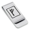 thumbnail image 1 of Stainless Steel Elder Futhark Fehu Rune Classic Slim Money Clip Credit Card Holder, 1 of 2