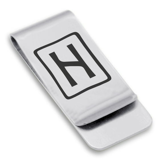 Stainless Steel Elder Futhark Hagalaz Rune Classic Slim Money Clip Credit Card Holder