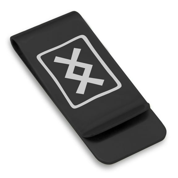 Stainless Steel Elder Futhark Inguz Rune Classic Slim Money Clip Credit Card Holder