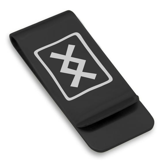 Stainless Steel Elder Futhark Inguz Rune Classic Slim Money Clip Credit Card Holder