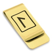 Stainless Steel Elder Futhark Laguz Rune Classic Slim Money Clip Credit Card Holder