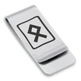 thumbnail image 1 of Stainless Steel Elder Futhark Othala Rune Classic Slim Money Clip Credit Card Holder, 1 of 2