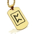 thumbnail image 1 of Stainless Steel Elder Futhark Perdhro Rune Dog Tag Pendant Necklace, 1 of 3
