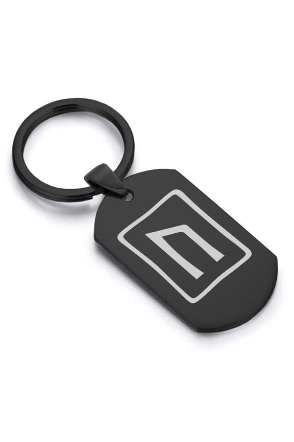 Stainless Steel Elder Futhark Uruz Rune Dog Tag Keychain Circle Ring