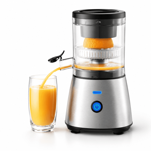 Stainless Steel Electric Citrus Juicer, Hands-free One-Touch Squeezer for Oranges Lemons Limes