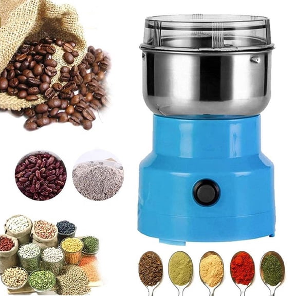 Stainless Steel Electric Coffee Grinder, Multi-Function Mill for Coffee Beans, Nuts, Grains, Spices, Dry Herbs, Portable Kitchen Powder Grinder