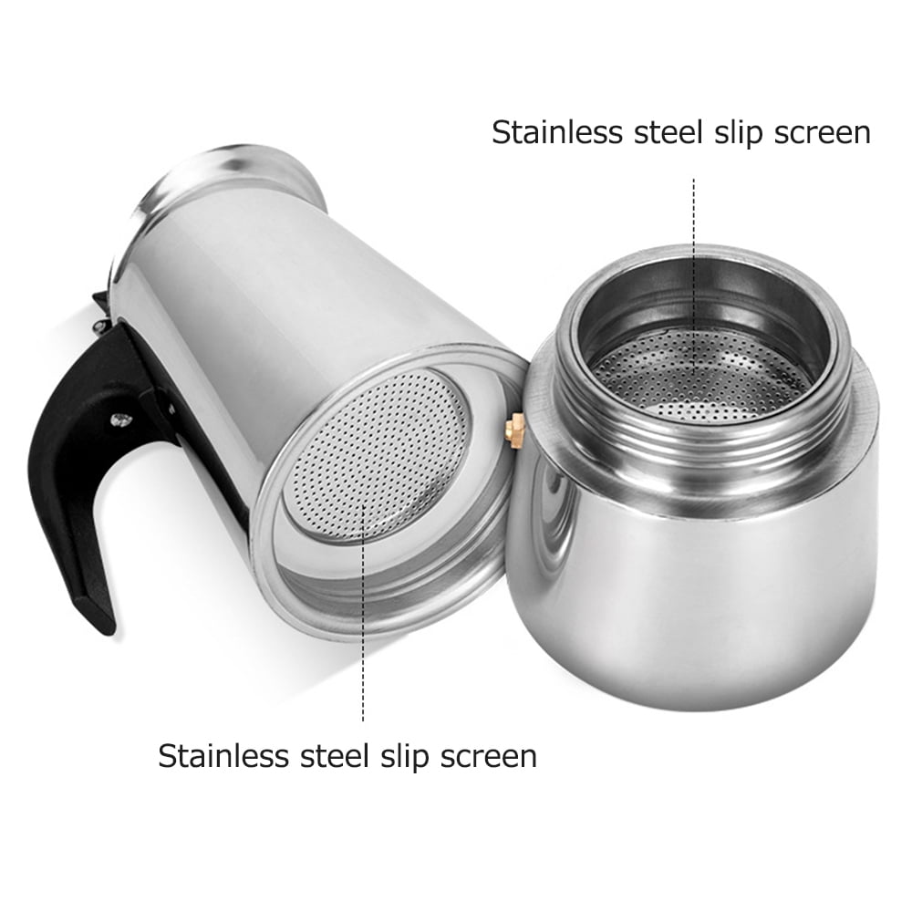Stainless Steel Electric Coffee Maker, Portable Espresso Filter Pot
