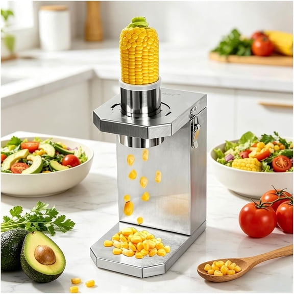 Stainless‑Steel Electric Corn Peeler, High‑Speed Corn Shucker Remover with Detachable Blade for Fresh & Cooked Corn