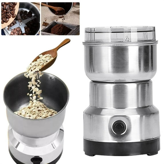 Stainless Steel Electric Grain Grinder, Grain Grinder Machine, Mini Spice Grinder, Automatic Powder Triturator Smash Machine, Ideal for Grinding Coffee Beans, Grains in Home Kitchens