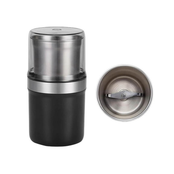Stainless Steel Electric Grinder for Coffee and Spices, 100g Detachable Cup, Dishwasher Safe, Easy to Clean, Dual-Lid Design, US Plug, Multi-Purpose Kitchen Grinder