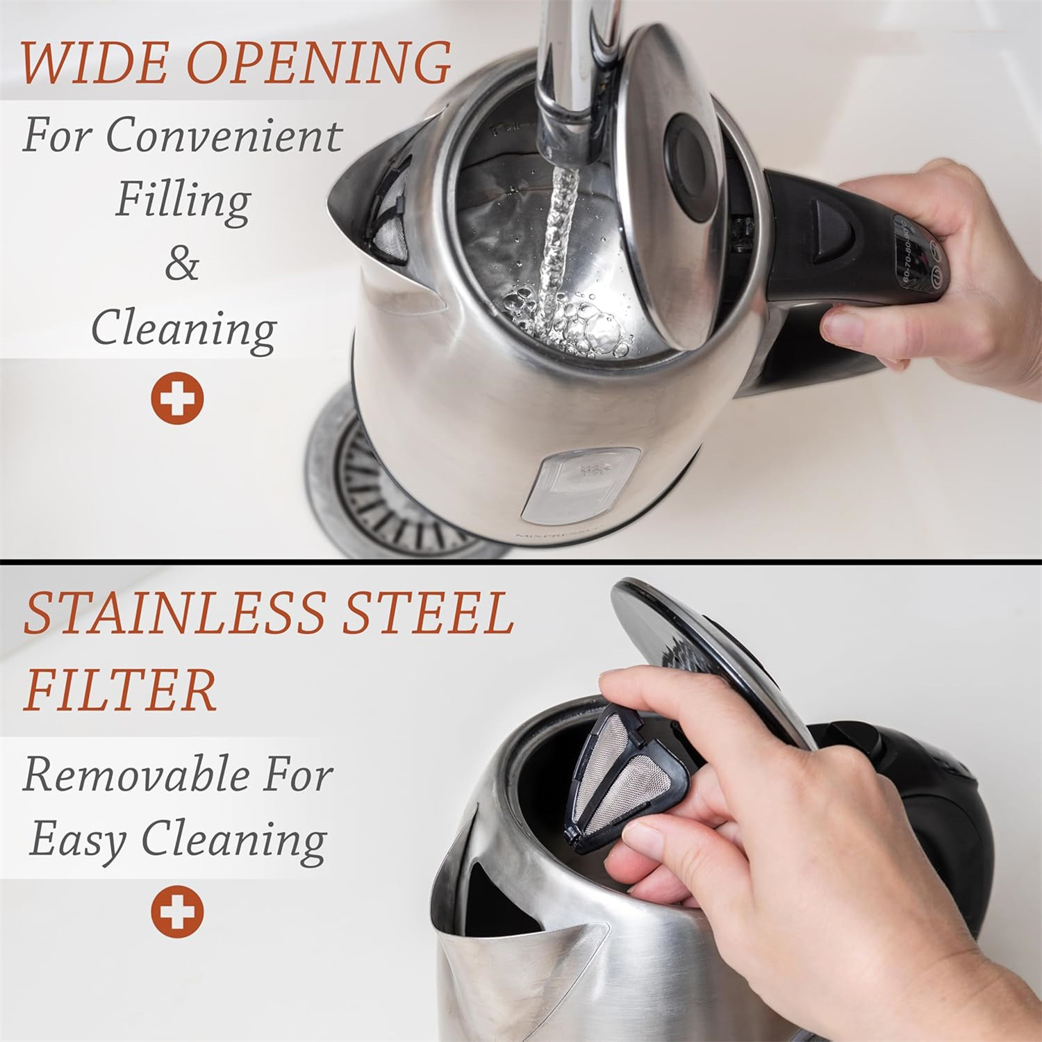 Stainless Steel Electric Kettle, Cordless 1.7L Electric Kettle Temperature Control,1500W Electric Tea Kettle with Viewing Window 2 Hr Keep Warm, Water Boiler with Auto-Off, Boil-Dry System