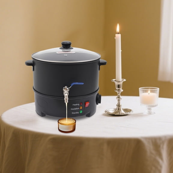 Stainless Steel Electric Wax Melting Pot W/ Adjustable Temperature Wax Melter for small shops, families