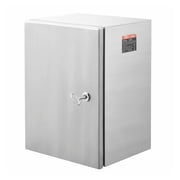 Stainless Steel Electrical Box 20x16x8, IP66 Waterproof Enclosure - 304 Stainless Steel Wall Mount Electronic Equipment Cabinet with Mounting Plate, Hinges & Lock