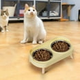 thumbnail image 1 of Stainless Steel Elevated Dog Bowl Double Bowl Set Non-Slip Base Neck Protection Pet Food Water Bowl for Small Dogs Cats Easy Clean Dishwasher Safe Pet Feeding Supplies Kitchen Pet Accessories, 1 of 5