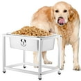 Stainless Steel Elevated Dog STF9 Water Bowl with Stand for Large Dogs