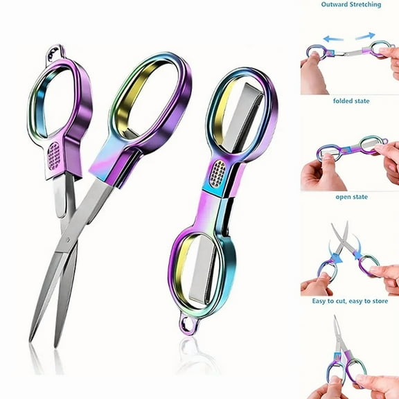 Stainless Steel Embroidery Needlework Scissors Sewing Folding Scissors Fishing Line Scissors Sewing Tools Kitchen Accessories