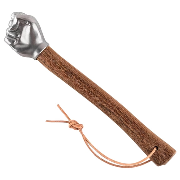 Stainless Steel Emergency Escape Tool with Fist Design, Multifunctional Vehicle Window Breaker, Solid Metal Construction with Wooden Handle for Car Emergency and Outdoor Camping