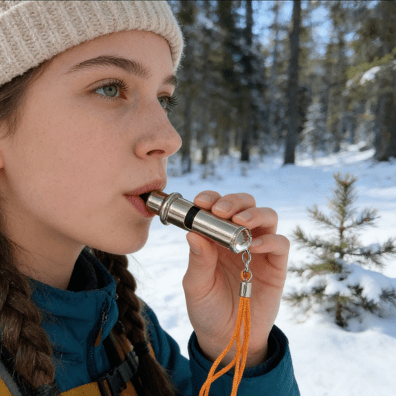 Stainless Steel Emergency Whistle - Loud Safety Whistle for Outdoor , Camping Hiking Gear, Sports Referee Coaching, Lifeguard Rescue Signal Device A