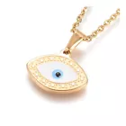 SKEENTUNER Stainless Steel Enamel Pendant Necklace Lobster Horse Evil Eye Gold 17.5" A249