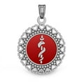 thumbnail image 1 of Stainless Steel Enameled Medical ID Pendant - APPROXIMATLEY 1-1/4 Inch X 1-1/4 Inch, 1 of 1