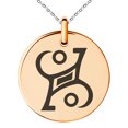 thumbnail image 1 of Stainless Steel Enchanting Magic Rune Engraved Small Medallion Circle Charm Pendant Necklace, 1 of 1