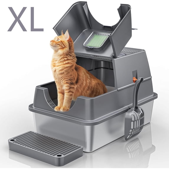 Enclosed Cat Litter Box – Large Space, Anti-Splash & Odor Control – Non-Stick Base, Easy to Clean for Indoor Cats – Durable & Cat-Friendly Design