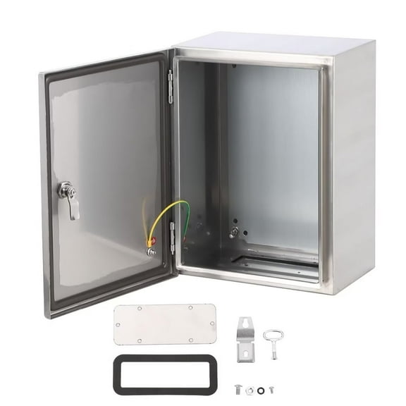 Stainless Steel Enclosure 20"x16"x8", IP65 Waterproof Electrical Box, Outdoor/Indoor Electrical Junction Box with Mounting Plate & Wall Bracket