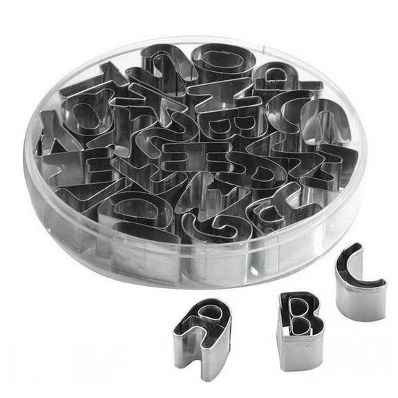 Uxcell Stainless Steel English Alphabet Letters Cookies Cutters Molds Moulds 26 in 1