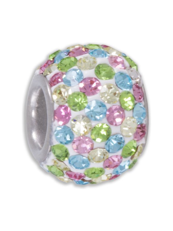 Stainless Steel English Rose Crystl Bead
