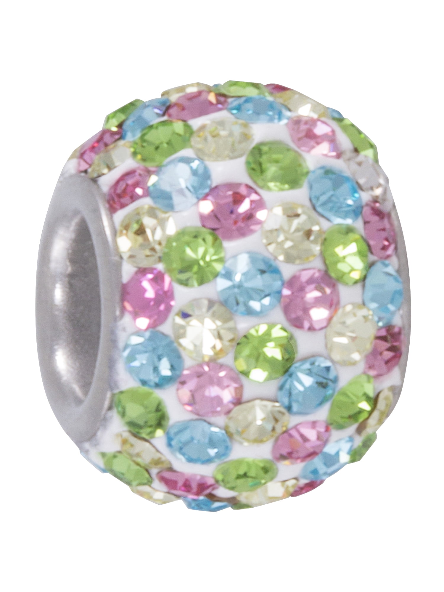 HALLMARK JEWELRY Stainless Steel English Rose Crystl Bead